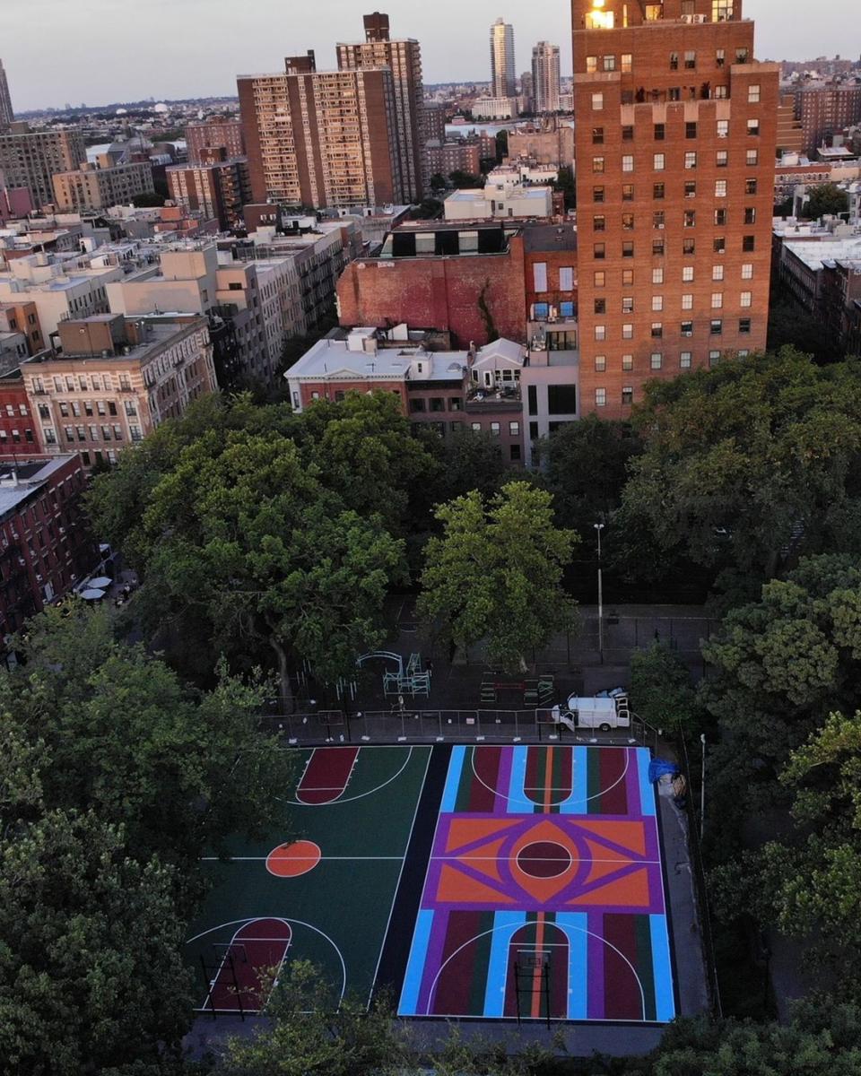The refurbished basketball court at Tompkins Square Park. 