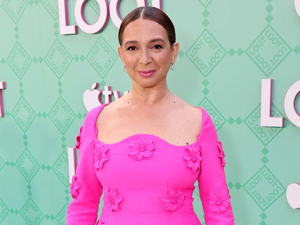 <p>Matt Winkelmeyer/Getty </p> Maya Rudolph attends the premiere of the Apple TV+ comedy "Loot" 