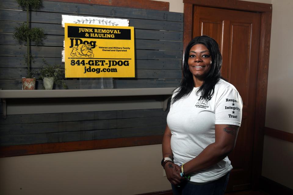 Lillie Williams is a JDog Junk Removal & Hauling franchise owner with operations in Columbus, Grove City and Pickerington. The business seeks to give military veterans employment and franchising opportunities. Williams operates out of Cultivate spaces in Grove City and Pickerington and maintains a warehouse in Columbus.