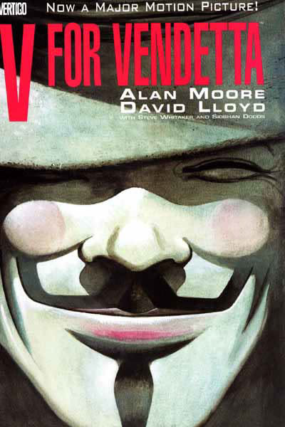 V for Vendetta (1982)  Alan Moore's antihero 'V' wears a Guy Fawkes mask - a symbol since adopted by Anonymous and anticapitalist protesters worldwide. This thinly veiled attack on Margaret Thatcher's Britain owes a lot to George Orwell's 1984, but its chilling vision of a totalitarian future still rings true - it was made into a Hollywood film in 2005.