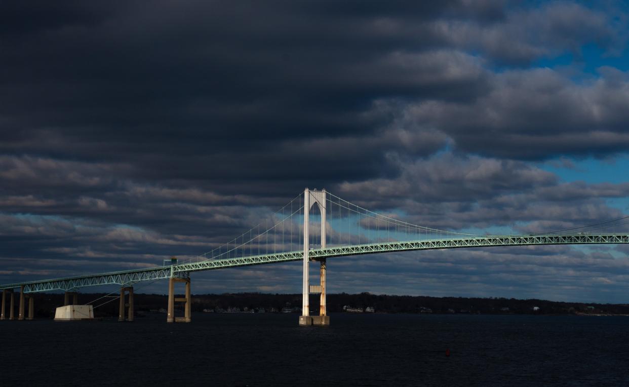 The Newport bridge in an image taken from the Rose Island Lighthouse on Dec. 5, 2023.