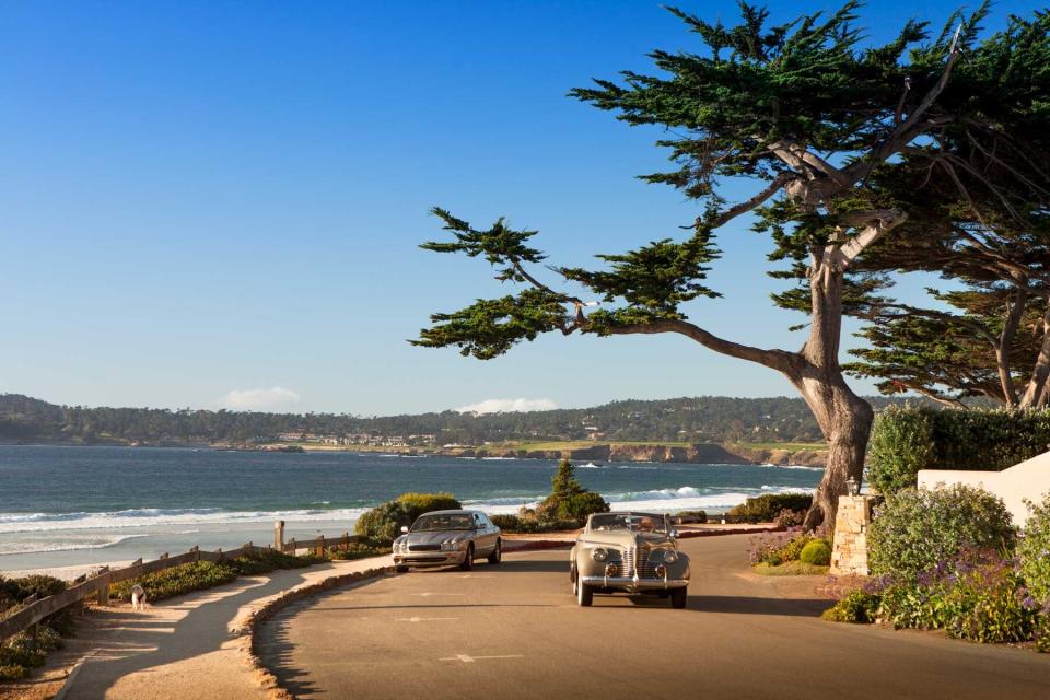 Street and walkway on Carmel Beach in Carmel-by-the-Sea