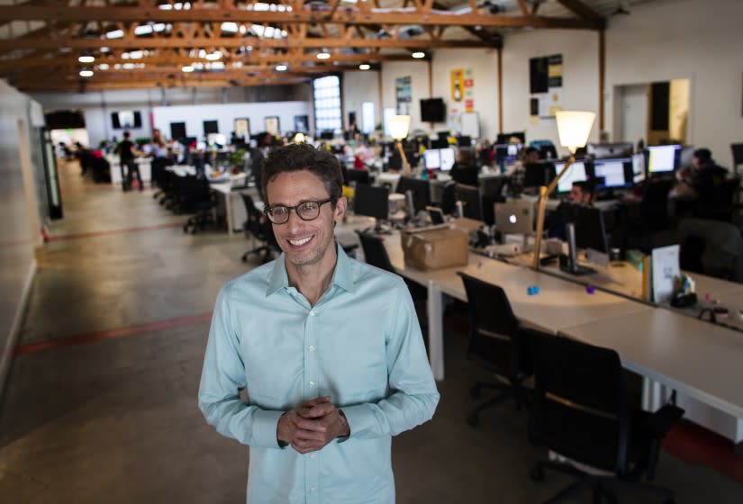 LOS ANGELES, CA - APRIL 25, 2019: BuzzFeed CEO Jonah Peretti had to layoff employees earlier this year as the company aimed to tighten expenses and increase revenue on April 25, 2019 in Los Angeles, California. The staff is in the midst of organizing a union.(Gina Ferazzi/Los AngelesTimes)