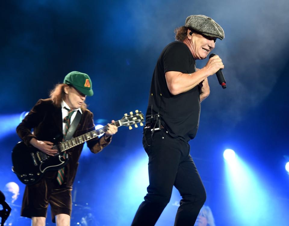 Angus Young and Brian Johnson of AC/DC (Getty Images)
