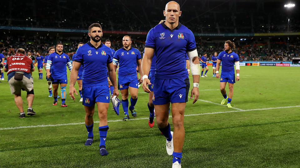 Sergio Parisse, pictured here in action for Italy at the Rugby World Cup.