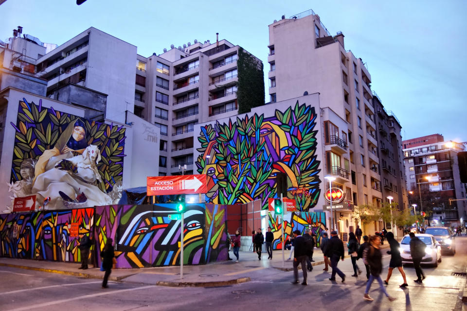 El barrio turístico de Bellavista, en Santiago de Chile