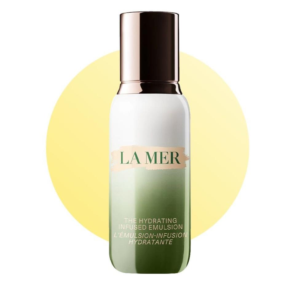 <p><a href="https://go.redirectingat.com?id=74968X1596630&url=https%3A%2F%2Fwww.sephora.com%2Fproduct%2Fla-mer-the-hydrating-infused-emulsion-P475124&sref=https%3A%2F%2F" rel="nofollow noopener" target="_blank" data-ylk="slk:Shop Now;elm:context_link;itc:0;sec:content-canvas" class="link ">Shop Now</a></p><p>The Hydrating Infused Emulsion</p><p>sephora.com</p><p>$115.00</p>