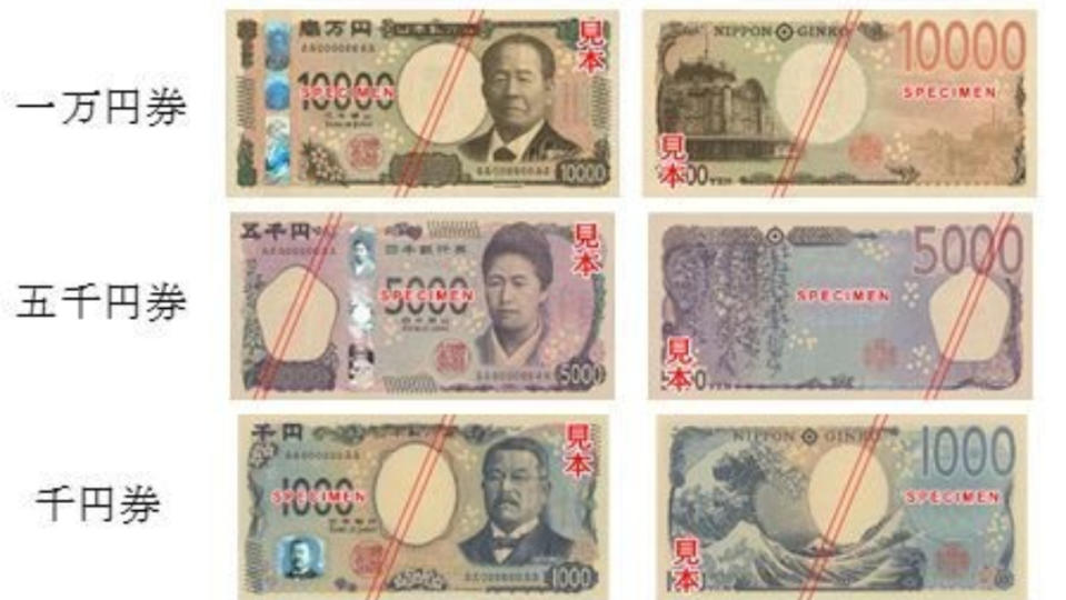 日本新版紙鈔將於2024年7月3日正式發行。翻攝Twitter＠Bank_of_Japan_j