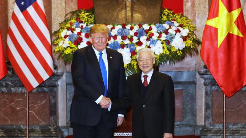 Nguyen Phu Trong and Donald Trump meeting in 2019