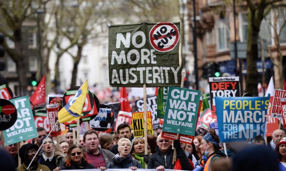 An anti-austerity protest in central London last year.