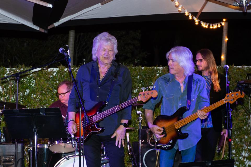 Rock legends John Lodge of the Moody Blues (left) and Cliff Williams of AC/DC, recently held a jam session at the Kalea Bay clubhouse.