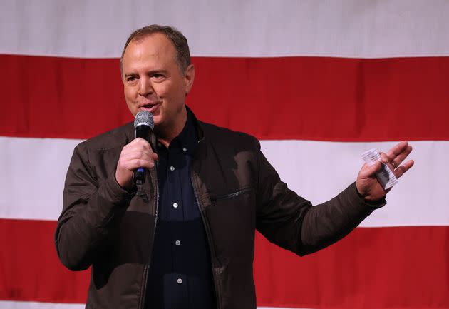 U.S. Rep. Adam Schiff (D-Calif.) campaigns for the Senate in the days before the Super Tuesday primaries in California. Schiff and former Dodgers player Steve Garvey were projected to be the top two winners.