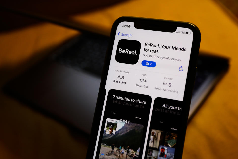 BeReal im App-Store auf einem Smartphone-Bildschirm