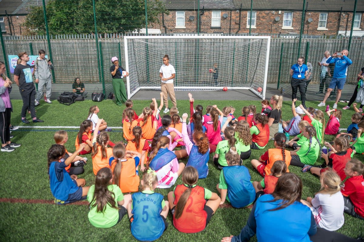 A new Sport England survey has found 100,000 more girls are now playing football compared to 2017 (Richard Walker/PA) (PA Wire)