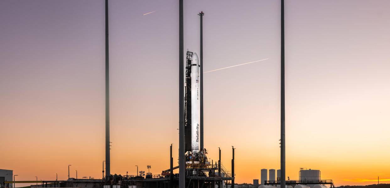  Relativity Space's first Terran 1 rocket on the pad at Cape Canaveral Space Force Station in Florida. 