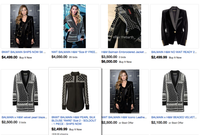 clothes are now selling for thousands of dollars on eBay