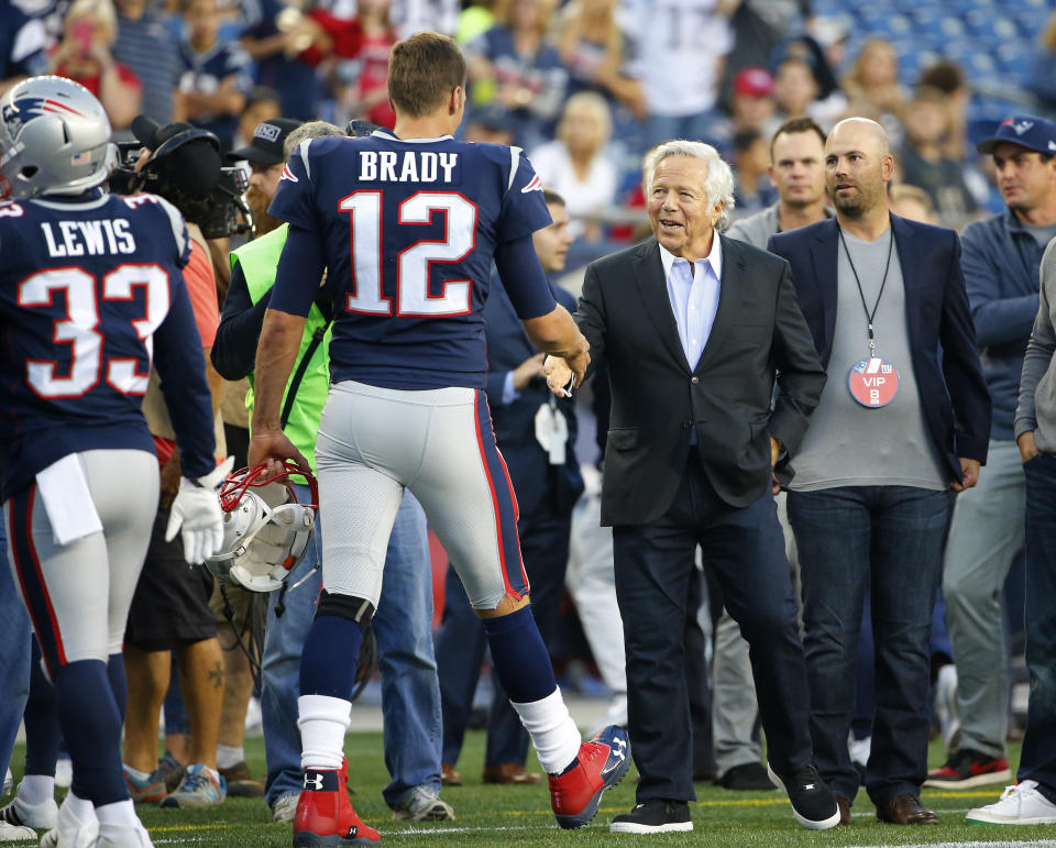 Two of the best things to ever happen to the New England Patriots organization are Robert Kraft taking ownership and drafting Tom Brady. (AP)