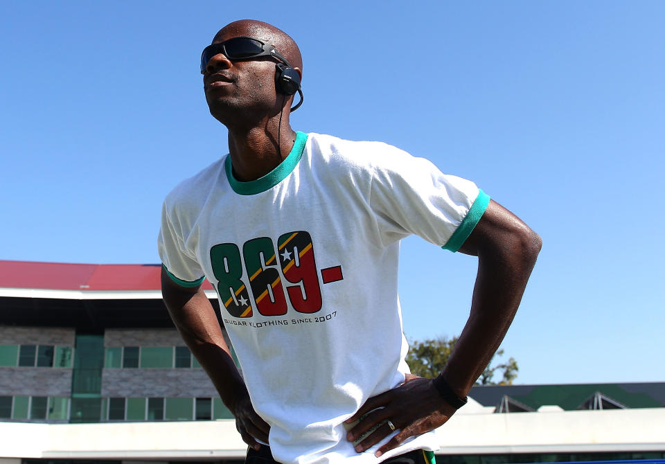 <b>Kim Collins lashes out:</b> Former world champion Kim Collins said he would not race in the Olympic 100 metres heats and will never run for St Kitts & Nevis again after an apparent fallout with the country's officials. The 36-year-old Collins, who won his world title in 2003, was appearing at his fifth Olympics and carried his country's flag at the opening ceremony. Local media reported that Collins had fallen out with his country's officials over a visit from his wife and he hinted as much. "Even men in prison get their wives to visit," he tweeted. "6 athletes and 9 officials. That ain't enough to make some people happy. Omg."