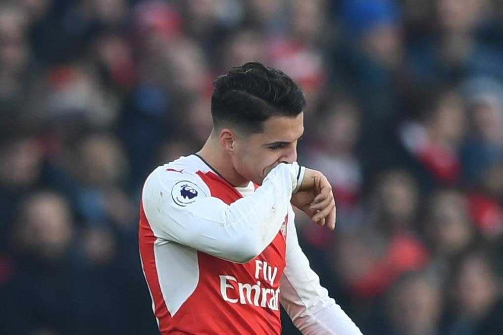 Xhaka after his sending off against Burnley in January: Getty Images