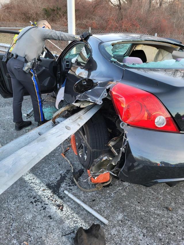 Connecticut driver 'miraculously' survives after guardrail impales vehicle  during crash