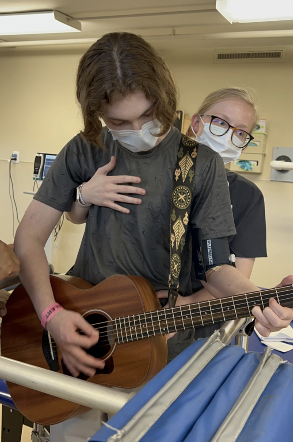 As part of his therapy, Sammy has been encouraged by doctors to pursue his passion for playing music (Caring Bridge/Sammy Berko)