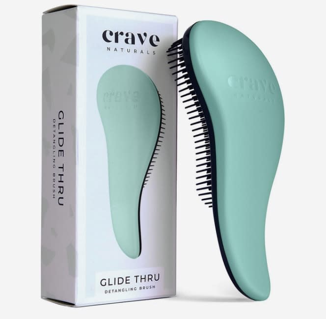 Crave Naturals detangling brush with celebrity fans like The Rock