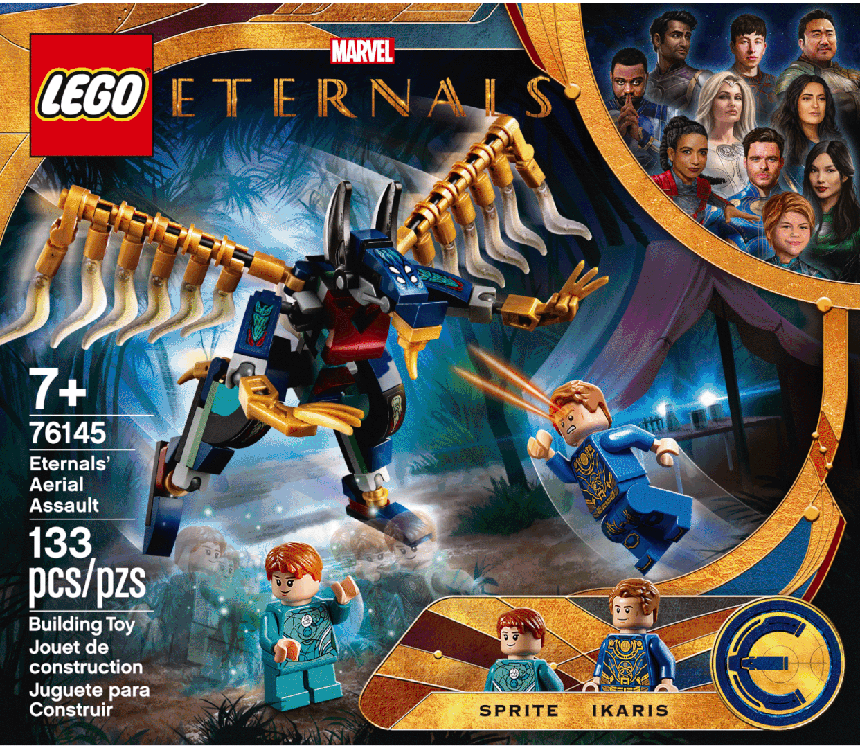 The forthcoming Lego 'Eternals' sets include: Eternals' Aerial Assault, Deviant Ambush!, In Arishem's Shadow and Rise of the Domo. (Photos: Lego)