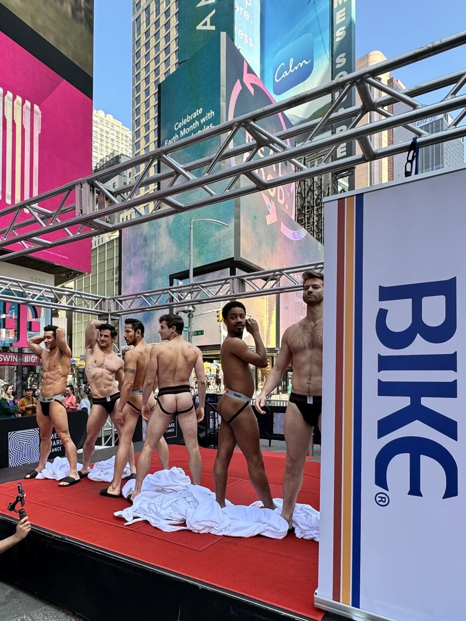 Broadway Bares for Bike in Times Square.