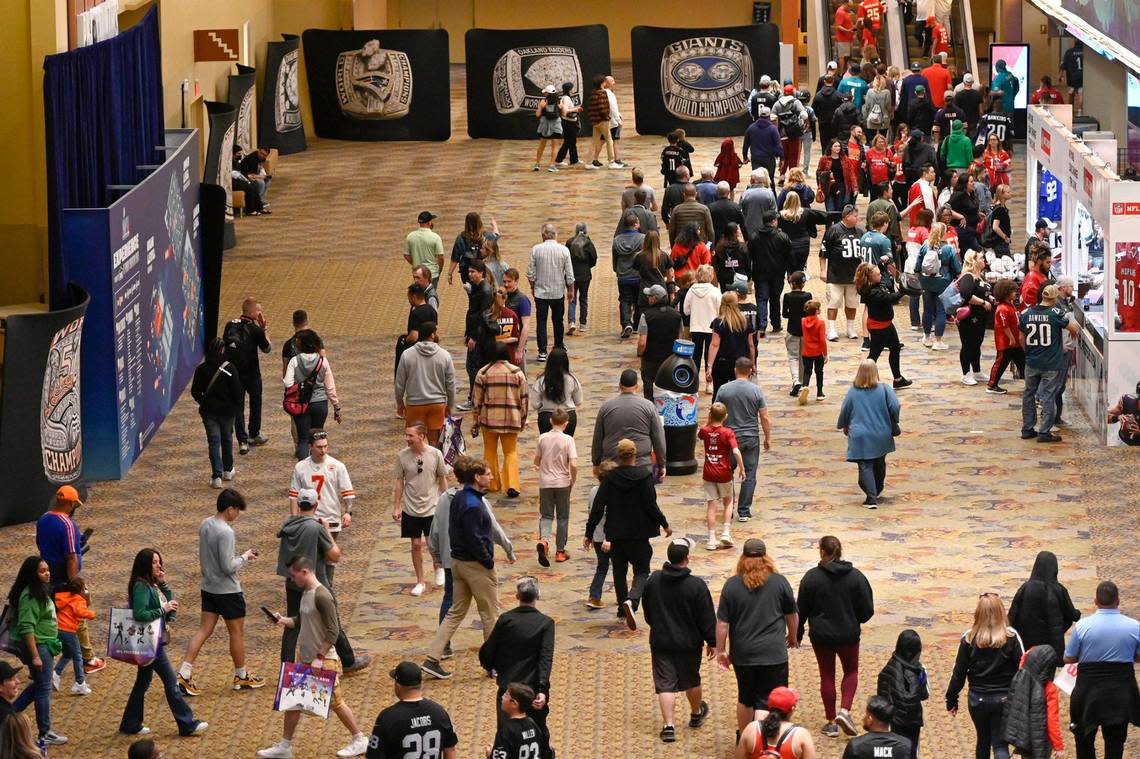 Ahead of Super Bowl LVII, football fans flocked to the Super Bowl Experience on Friday, Feb. 10, 2023, at the Phoenix Convention Center
