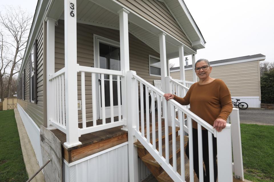 Yvonne Maldonado at her home in New Windsor, New York, on April 18, 2022. Maldonado utilized a chattel loan to pay for her a manufactured home in a mobile home park. Chattel loans usually feature higher interest rates and shorter terms versus traditional mortgages.