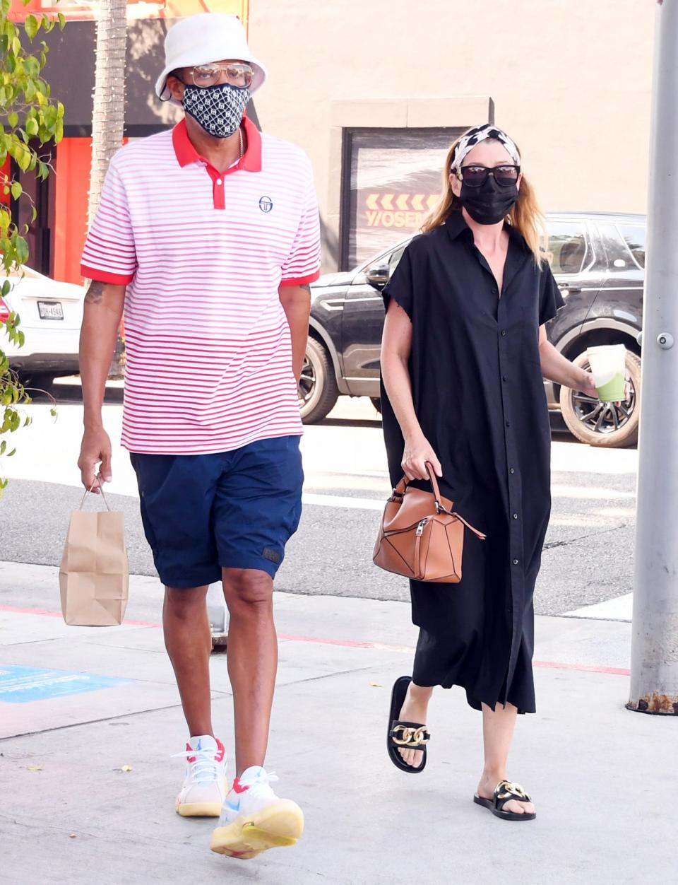 <p>Chris Ivery and Ellen Pompeo make a stylish pair while out and about in L.A. on Wednesday. </p>