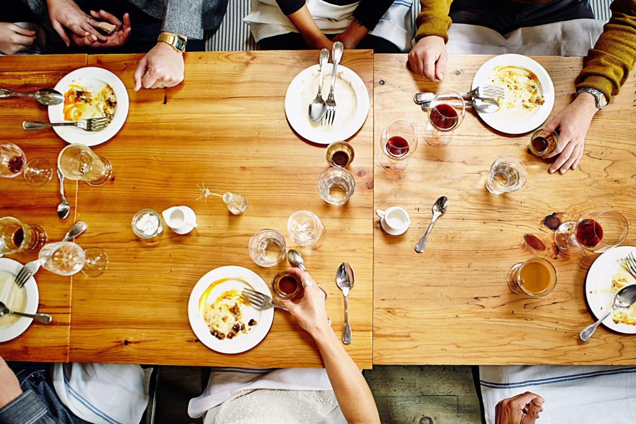 A group dines out together