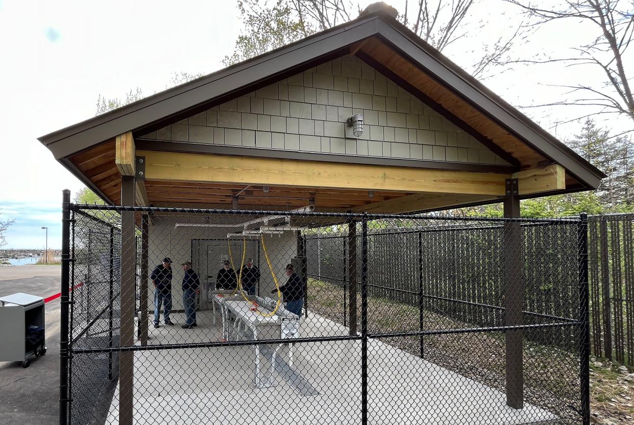 A new fish cleaning station opened at Lampe Marina, on the south end of the parking lot, in Erie on May 1, 2024. The station will be open 24 hours a day, May 1 through Oct. 31, 2024.