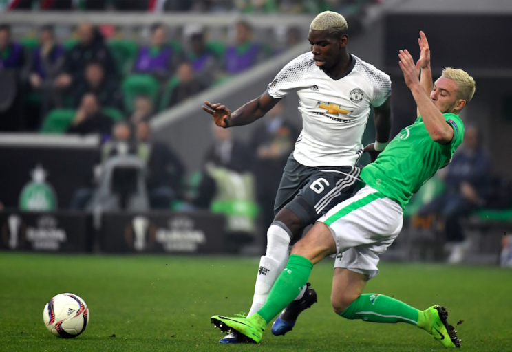 <span>Manchester United n’a jamais tremblé à Geoffroy-Guichard (AFP).</span>