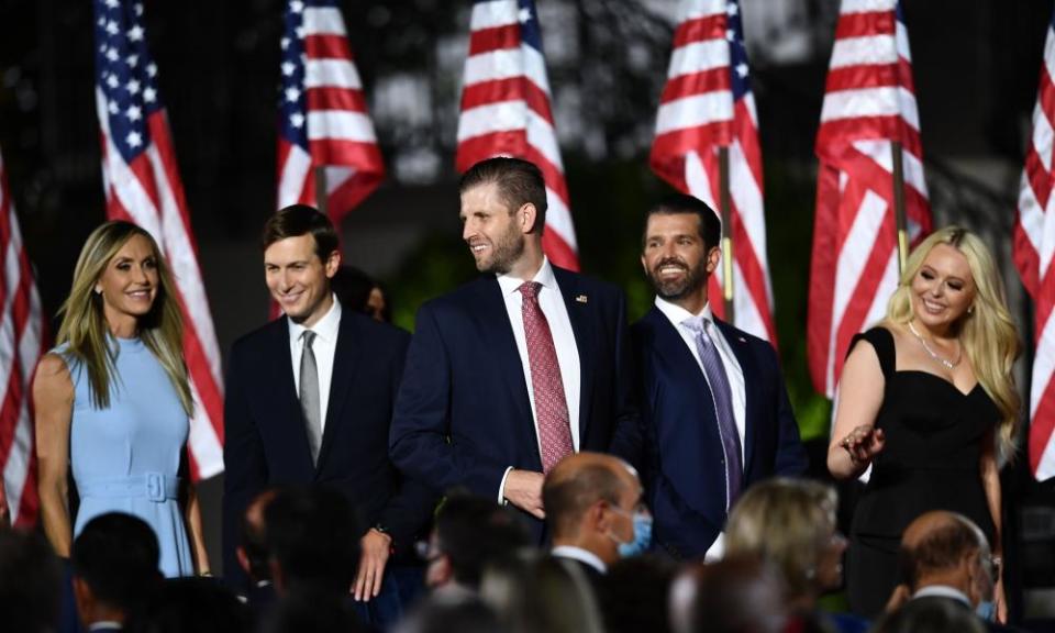 The Trump family at the Republican national convention in August last year.