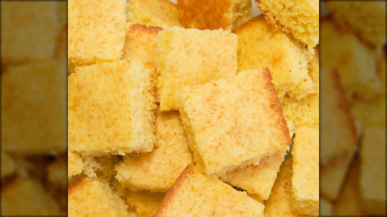cornbread cut in squares
