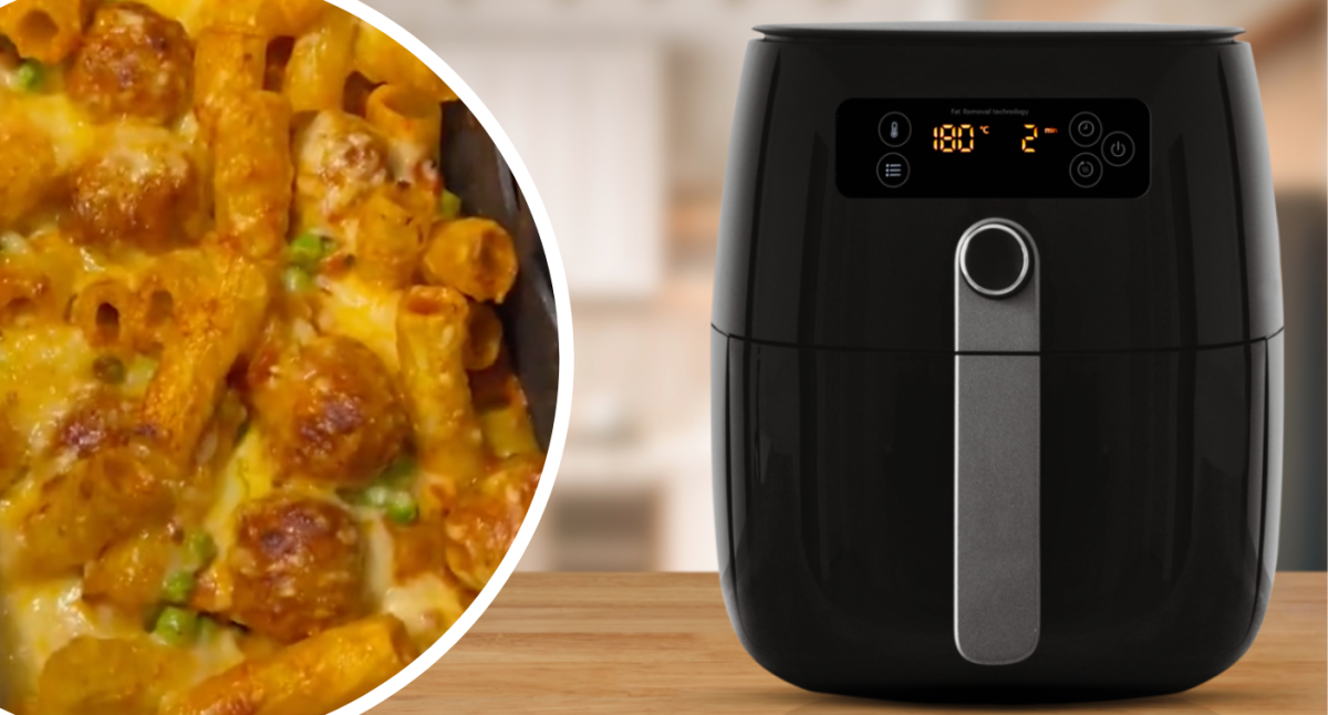 Air fryer pasta bake - ready in 20 minutes!