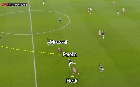 Mousset makes a curved run inside the pitch