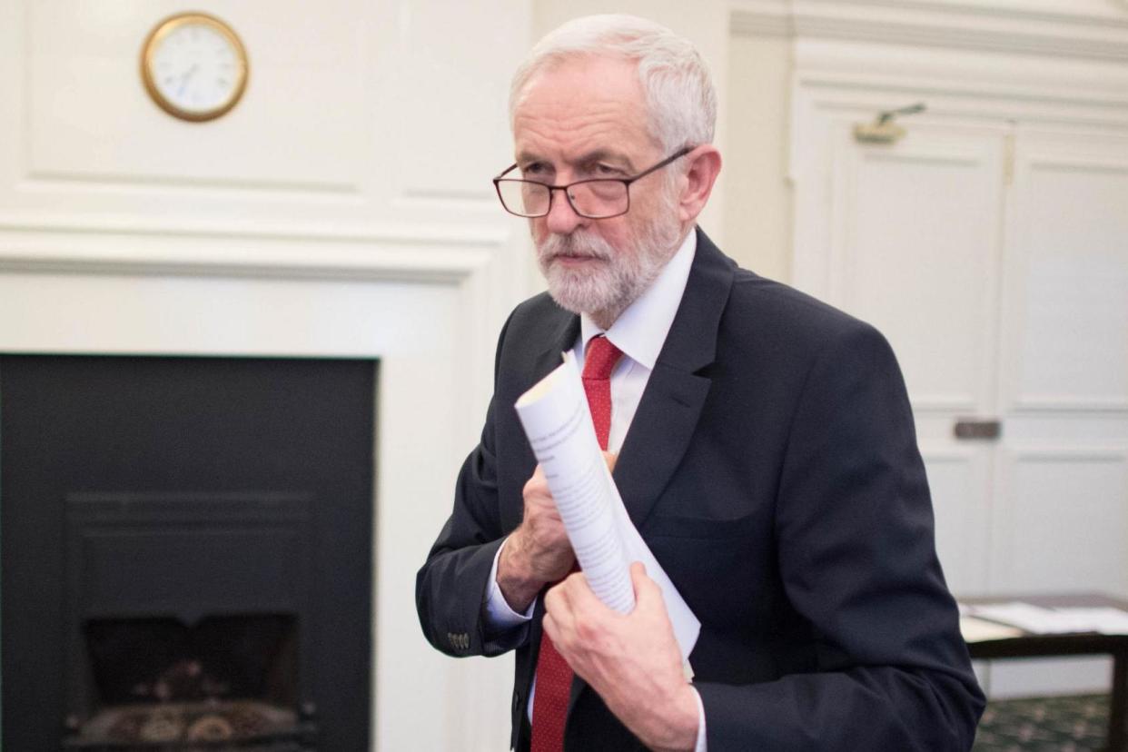 <p>Jeremy Corbyn has been told by Labour’s chief whip that he must “unequivocally, unambiguously and without reservation” apologise</p> (REUTERS)