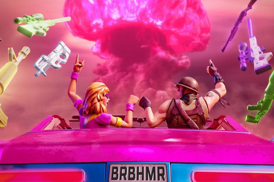 El Barbenheimer llegó a Fortnite con un mapa que mezcla Barbie y Oppenheimer