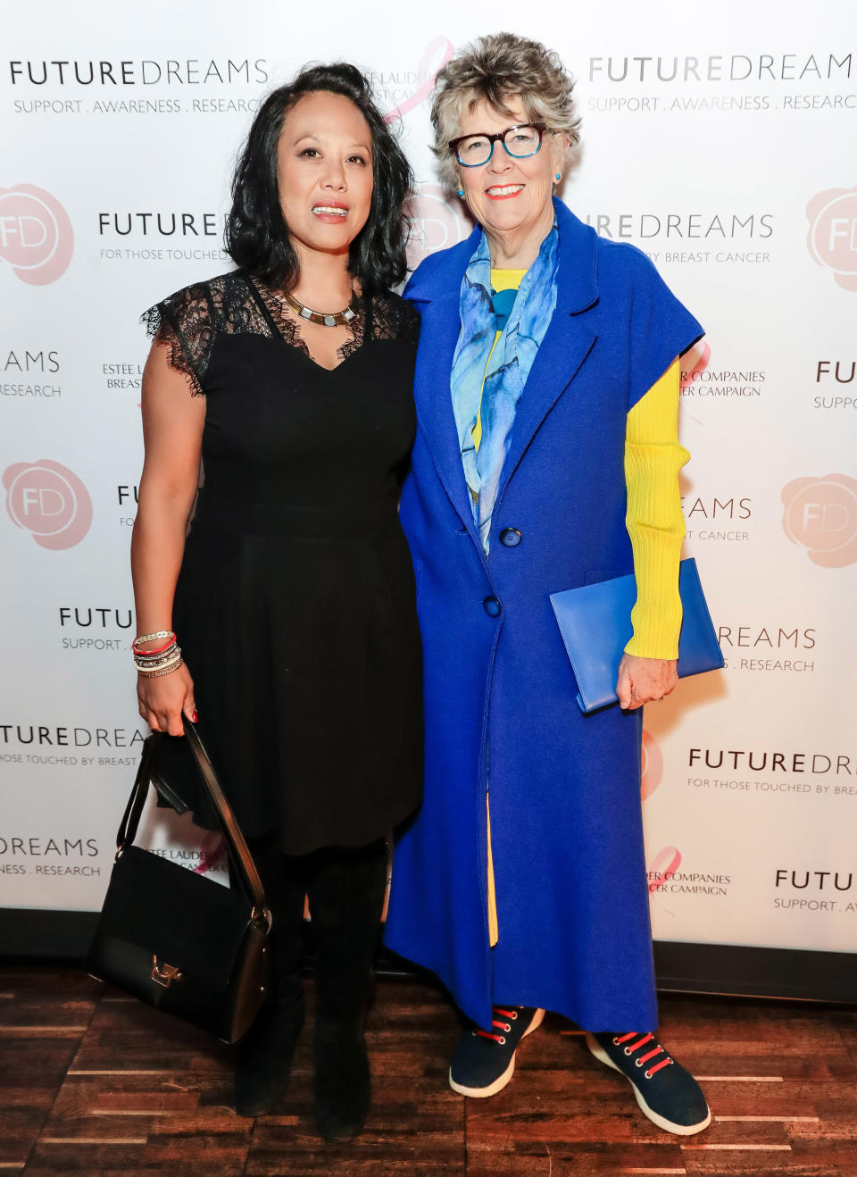 Li-Da Kruger and Prue Leith attend the Future Dreams International Women's Day Tea supported by Estee Lauder at The Arts Club on March 9, 2020 in London, England.  (Photo by David M. Benett/Dave Benett/Getty Images)