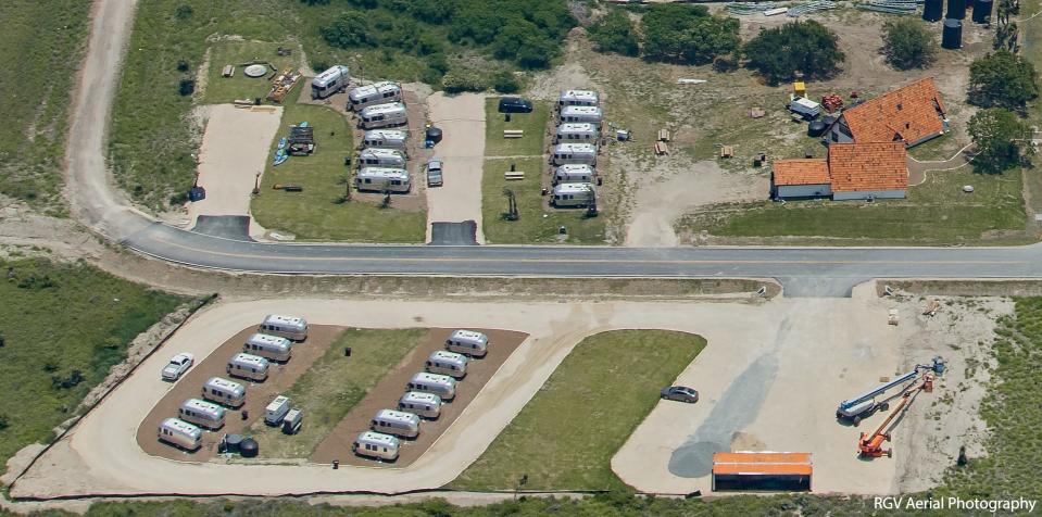 spacex starship mars moon rocket factory launch site boca chica south texas june 17 2020 copyright rgv aerial photography licensed business insider 1 zoom airstream rv travel trailers worker community houses wm