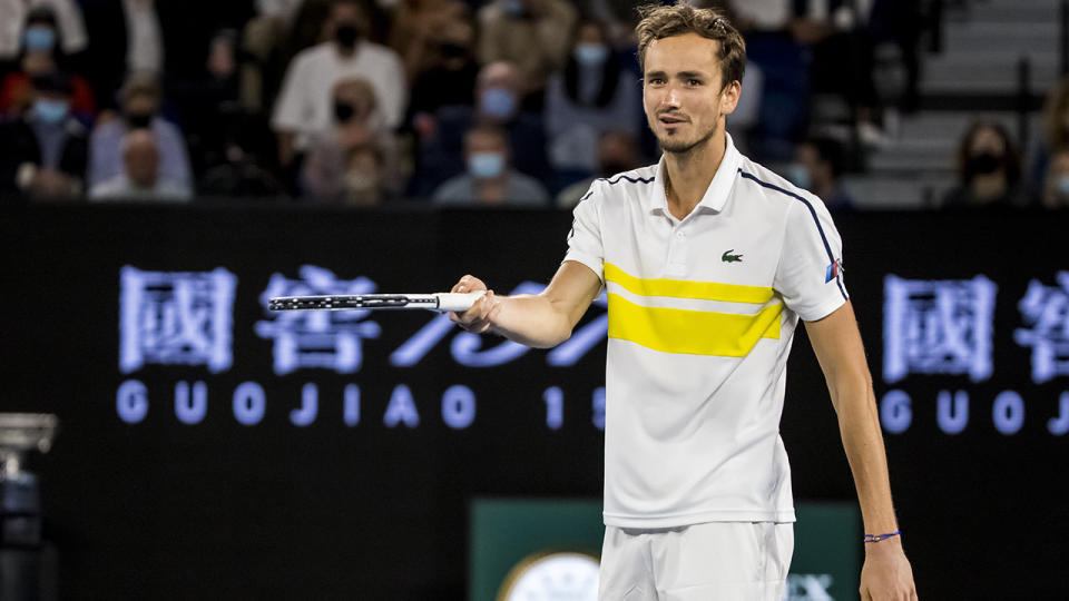 Russian tennis star Daniil Medvedev has been reluctant to share whether he has been vaccinated against Covid-19. (Photo by Jason Heidrich/Icon Sportswire via Getty Images)