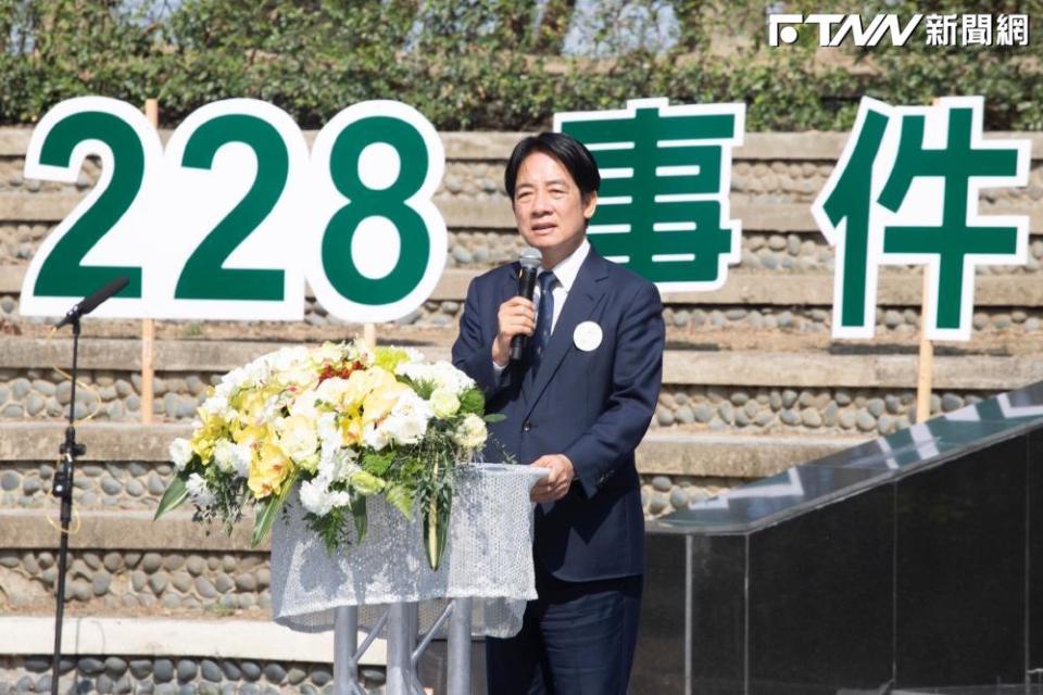 賴清德出席「臺南市各界紀念二二八事件77周年和平追思會」。（圖／總統府提供）