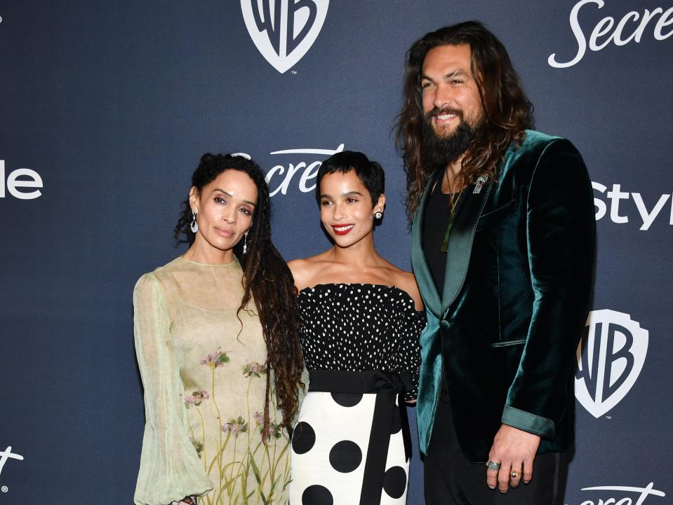 Lisa Bonet, Zoë Kravitz, and Jason Momoa attend the 21st Annual Warner Bros. And InStyle Golden Globe After Party at The Beverly Hilton Hotel on January 05, 2020