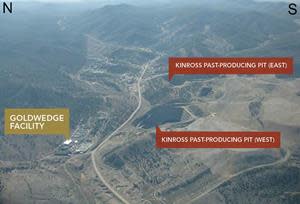 Aerial view of the Manhattan Property (Kinross pits and Goldwedge facility)