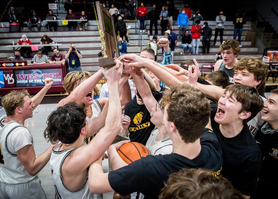 Cowan defeated Liberty Christian 55-53 during their sectional championship game at Wes-Del High School Saturday, March 6, 2021. 