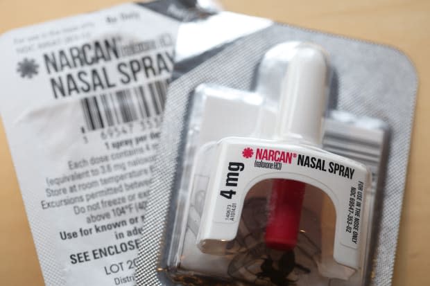 The FDA announced plans to make opioid reversal drug Narcan available for over-the-counter purchases as drug fatality rates continue to skyrocket across the United States.<p><a href="https://www.gettyimages.com/detail/1477879293" rel="nofollow noopener" target="_blank" data-ylk="slk:Justin Sullivan/Getty Images;elm:context_link;itc:0;sec:content-canvas" class="link ">Justin Sullivan/Getty Images</a></p>