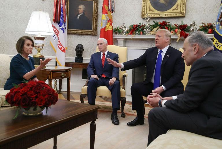 Trump 'storms out and throws briefing papers across floor' after extraordinary televised row with Pelosi and Schumer