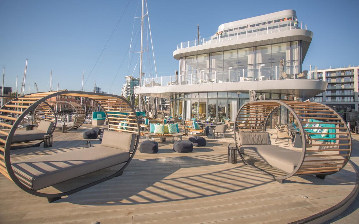 Built to resemble the cruise liners that set sail from the same stretch of waterfront, the Southampton Harbour Hotel is a slickly modern hotel with subtly nautical interiors.